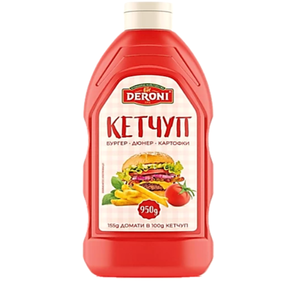 ПВЦ бутилка кетчуп Дерони от 950гр.