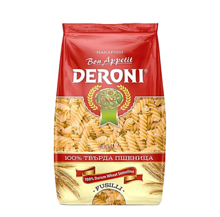 Италианска паста Фусили спирали Deroni в опаковка от 400 грама