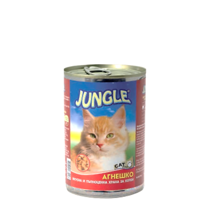 Котешко храна JUNGLE с вкус на агнешко в кен ot 410gr.