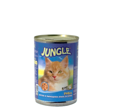 Котешко храна JUNGLE с вкус на риба в кен ot 410gr.