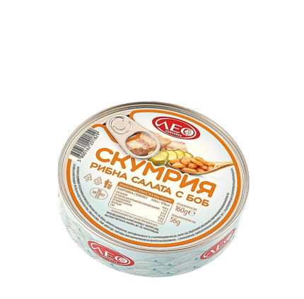 Готова рибна салата със скумрия и боб опаковка от 160 грама