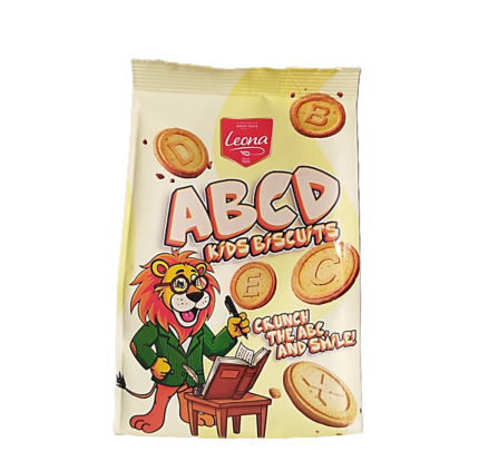Leona ABCD са вкусни детски бисквити във формата на буквички. Хрупкаво и забавно лакомство за закуска или междинно похапване в опаковка от 200 г.