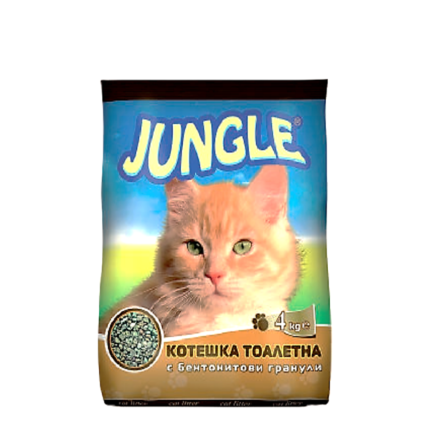 JUNGLE пълнител за котешка тоалетна с бентонитови гранули 4кг
